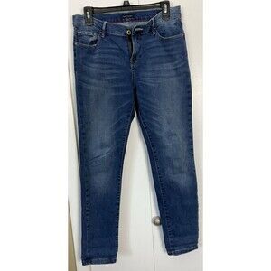 Tommy Hilfiger Womens Greenwich Skinny Mid Rise Stretch Blue Jeans  Size 10